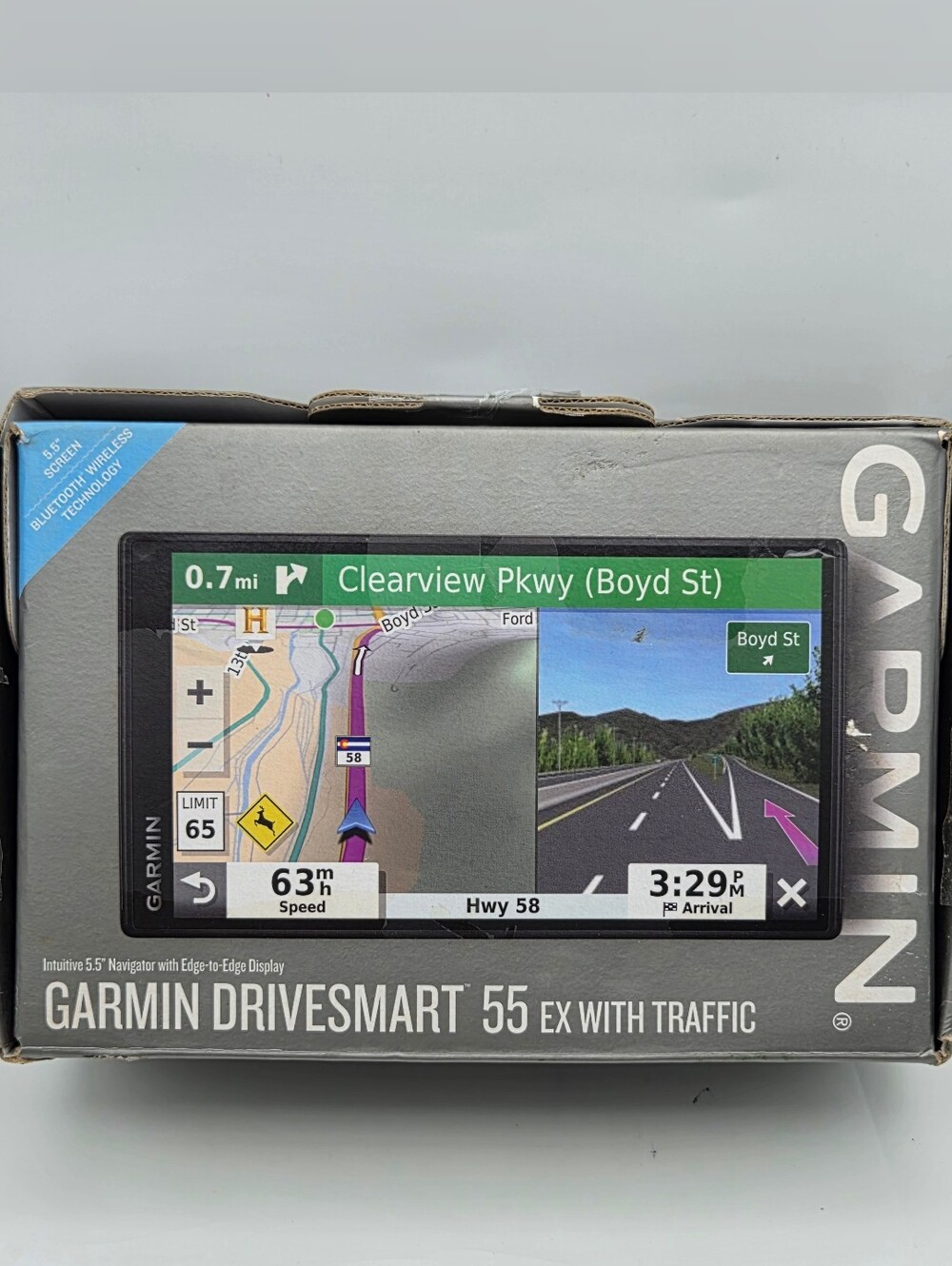 Garmin Drivesmart 55 Ex With Traffic GPS Navigation 5.5" Bluetooth Tested Works